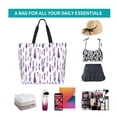 thumbnail image 6 of Bingfone Canvas Tote Bag for Women with Inner Pocket Aesthetic Cute Shopping Tote Bags Reusable Grocery Bags- Lavender Flowers, 6 of 8
