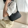 thumbnail image 3 of YFMHA Unisex Simple Elegant Women Small Shoulder Bag Pure Color Sling Handbags (Black), 3 of 5