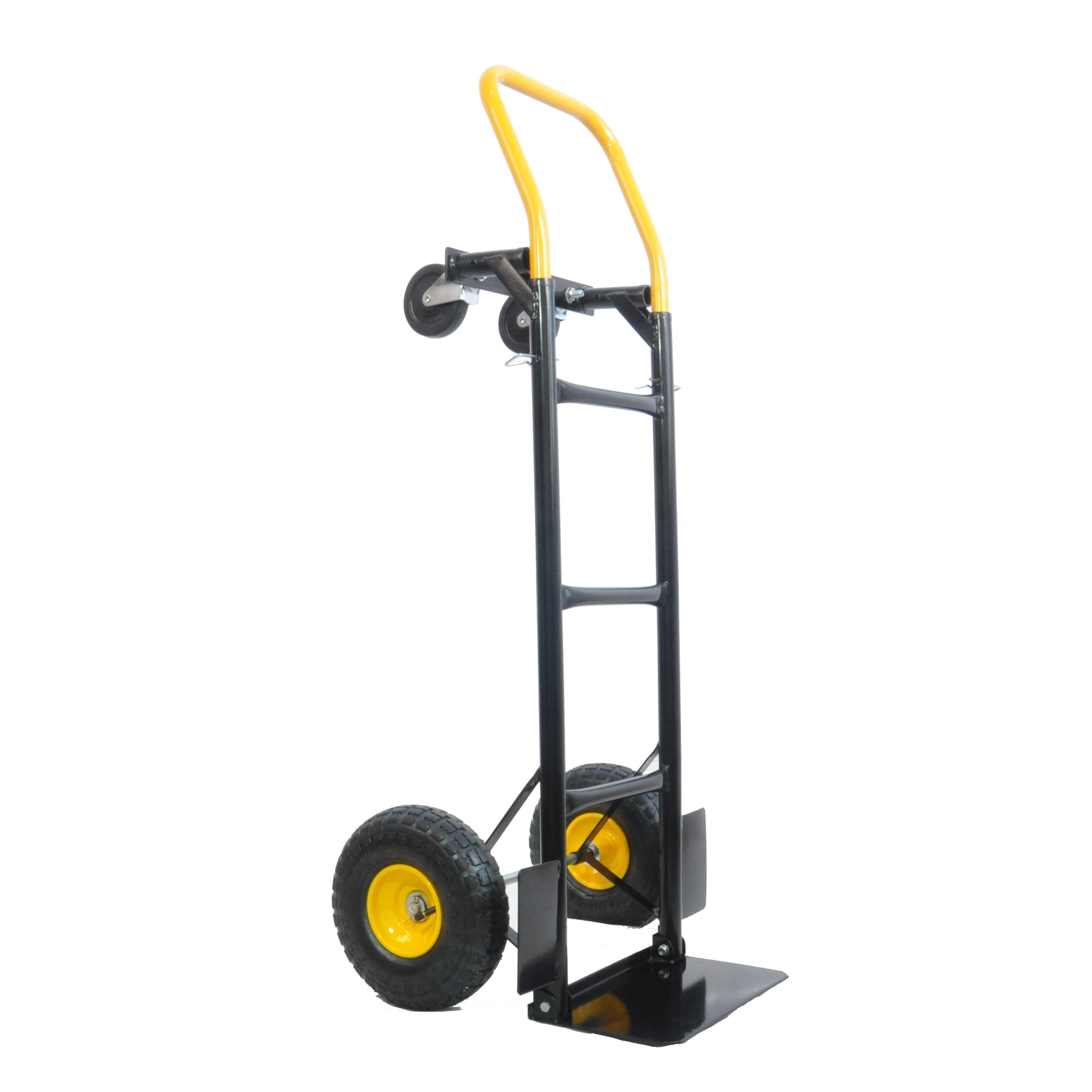 GDF Studio 2-in-1 Heavy Duty Hand Truck and Platform Cart with Swivel Wheels, Black