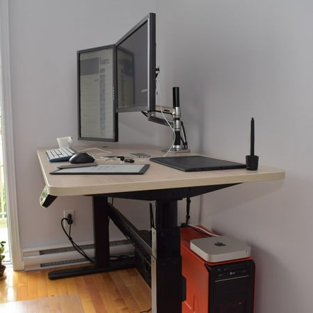 Bordeaux Electric Stand Desk Sit Stand Desk With White Frame And