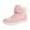 Pink, variant on Ccpelsie Warm Winter Short Boots with Low Heel Bootie for Toddler Little Big Kids Girls(Brown,3.5)