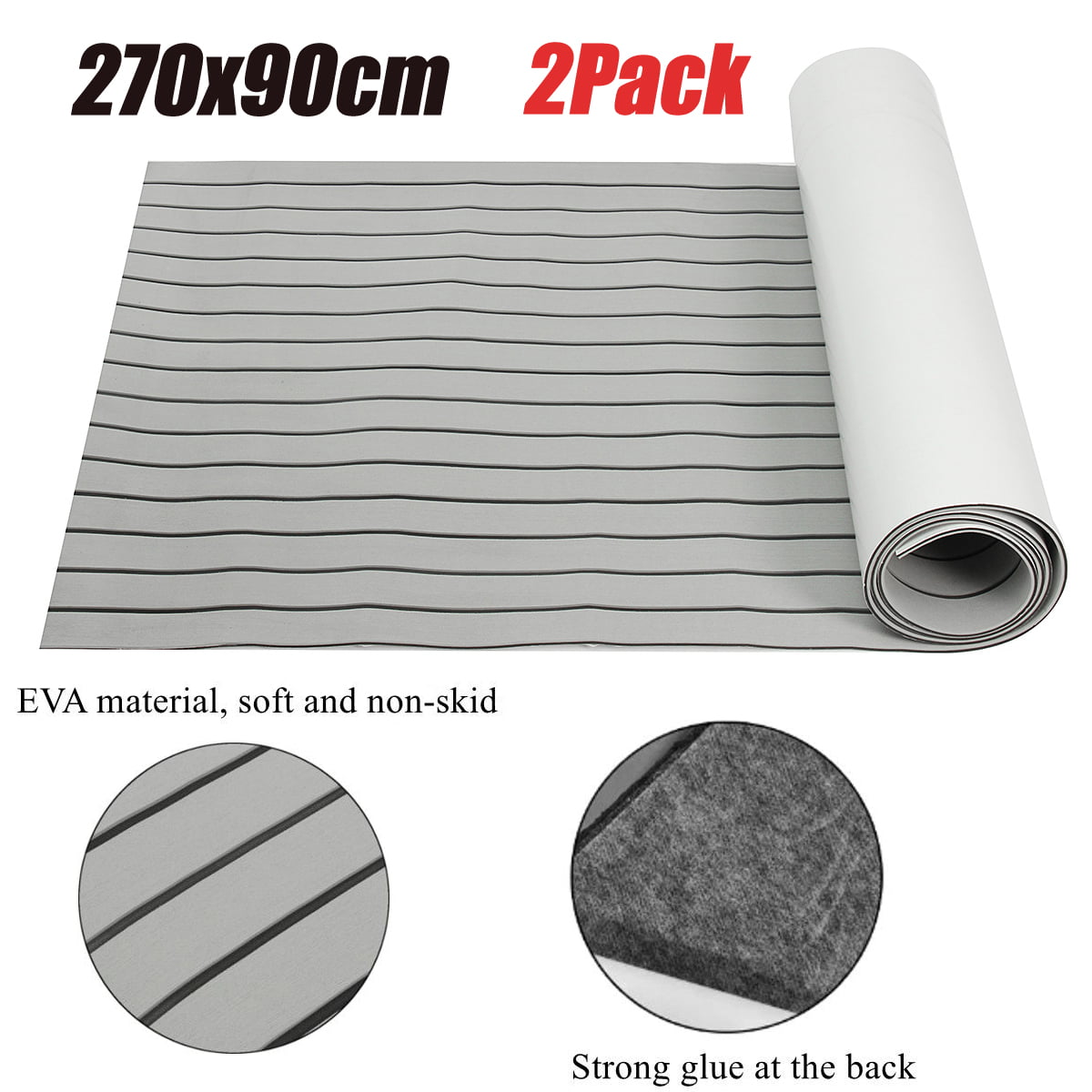IPOTCH EVA Decking Sheet Boat Flooring Non-Slip Marine Floor Deck Mat Carpet Pad Fit for Yacht/RV Flooring Sheets 
