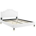 thumbnail image 4 of Modway Adelaide Performance Velvet Queen Platform Bed in White, 4 of 10