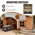 thumbnail image 2 of Mini House Suitcase Miniature Luggage Vintage Suitcases Brown, 2 of 7