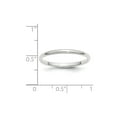 thumbnail image 5 of Real 14kt White Gold 2mm Half-Round Band Size: 5; for Adults and Teens; for Women and Men, 5 of 5