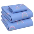 thumbnail image 1 of RUVANTI Draps 100 % Coton – Literie Percale Format Simple, Design Floral Rafraîchissant et Respirant, Durable avec une Sensation Nette, Douce et Confortable, Poche de 16 Pouces, Ensemble 3 Pcs, Arc-en-Ciel pour Bébé, 1 of 6