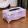 thumbnail image 2 of Soporte para Pañuelos Creativo - Cubierta Decorativa para Caja de Pañuelos con Proceso de Galvanopstia, Cubierta para Servilletas - 8.66 púrpura perfecl Lujoso soporte para pañuelos de rosa, 2 of 8