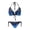Blue Flame Print, variant on Women's Blue Gold Marble Halter Bikini Set Two Piece Triangle Swimsuit with Tie Side Bottoms for Beach Vacation & Pool Party