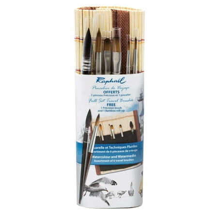 UPC: 3046450733652 | Raphael Precision Mini Brush Travel Set Bamboo Wrapper With Brush