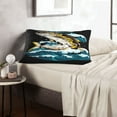 thumbnail image 6 of Daiia green salmon fish Pattern Bedding Waterproof Pillow Protector Zippered Queen – Bed Bug Proof Pillow Encasement-16"x24", 6 of 6