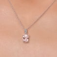 thumbnail image 3 of Gem Stone King 2.00 Ct Oval Peach Nano Morganite 10K White Gold Pendant With Chain, 3 of 6