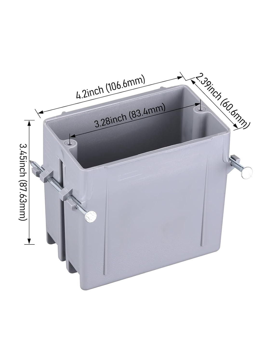12 Pack 22.5 Cubic Inch One Gang New Work Electrical Outlet Box, Ultra-deep Device Box, PVC Electrical Junction Box for Switch, GFCI, Step Light, ETL Listed, Gray