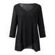 thumbnail image 3 of Blusa de malla con manga 3/4 y dobladillo asimétrico para mujer - Túnica ligera y elegante para leggings y faldas, 3 of 4