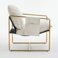 thumbnail image 4 of Set of 2 Upholstered Armchairs with Arm Pockets - Gold-Tone Frame Lounge Chairs for Living Room/Bedroom, Velvet Fabric & 350lb Capacity, 4 of 20