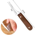 thumbnail image 3 of Cuchillo limpiador de camarones de acero inoxidable con mango deslizante de madera para herramientas de pelado de camarones de cocina, 3 of 5