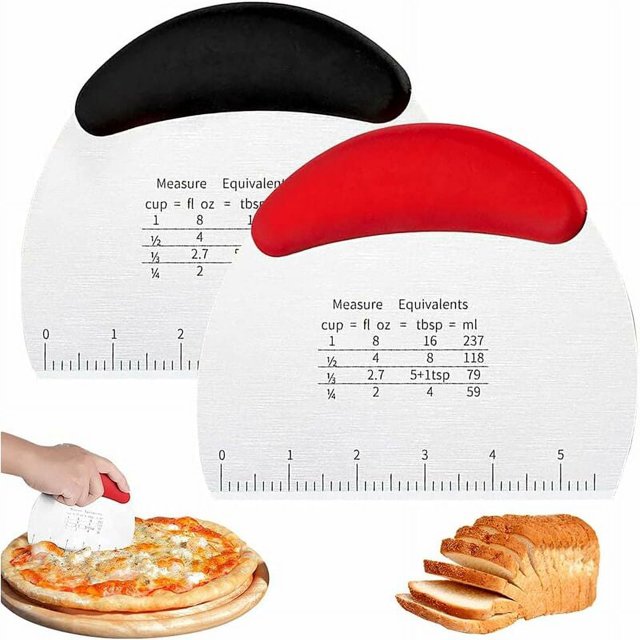 Cortador de masa de acero inoxidable de 2 piezas, con cortador de masa de graduaciones/