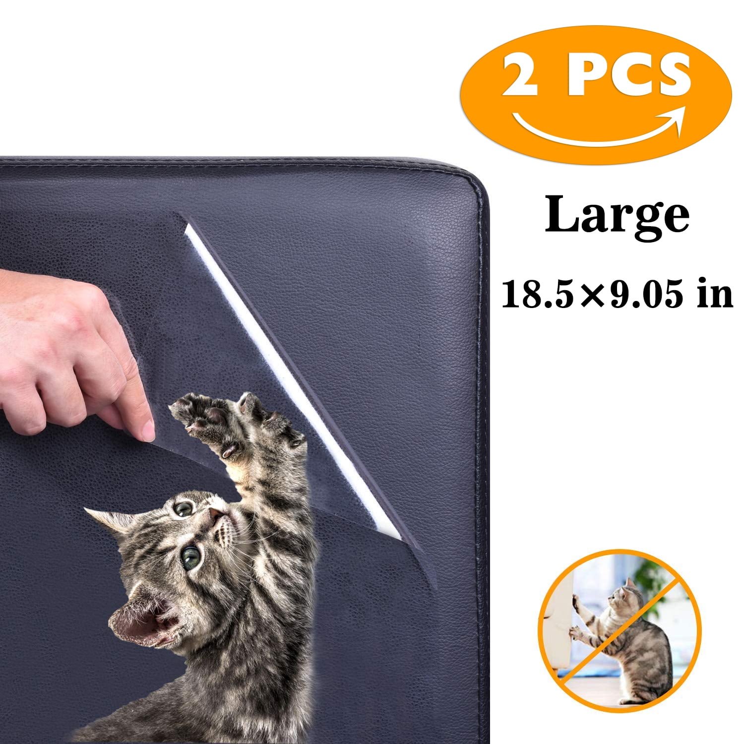 Small COCOPLAZA 2 Pcs Cat Anti-Scratch Sticker Pet Furniture Protector Cats Scratching Guard Kitten Couch Tape Deterrent Clear Double Sided Protecti