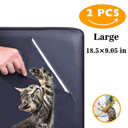 2PCS Large (18.5 x9.05Inch) Furniture Protectors from Cats, Pet Couch Protector, Cat Dog Claw Guards Self-Adhesive Pads,Cat Dog Claw Guards for Sofa, Walls, Doors- Cat Scratch (Best Furniture For Cats With Claws)