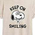 thumbnail image 3 of Peanuts - Keep On Smiling - Juniors Ideal Flowy Muscle T-Shirt, 3 of 6