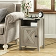thumbnail image 6 of VEANERWOOD Nightstands Set of 2, Farmhouse End Tables with Charging Station, Bedside Tables, Rustic Gray, 6 of 11