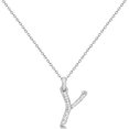 thumbnail image 2 of Personalized Diamond Script Letter Initial Necklace in 14k White Gold, 2 of 2