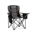 thumbnail image 1 of FAIR WIND Silla de camping de gran tamaño totalmente acolchada con soporte lumbar, silla plegable cuádruple resistente con bolsa térmica, soporte 450 libras, color negro, 1 of 5