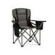 thumbnail image 1 of FAIR WIND Silla de camping de gran tamaño totalmente acolchada con soporte lumbar, silla plegable cuádruple resistente con bolsa térmica, soporte 450 libras, color negro, 1 of 5
