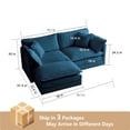 thumbnail image 6 of QuzyAor 76.7" L-Shaped Chenille Sectional Sofa with Ottoman, Modern Deep Seat Modular Couch for Living Room, Apartment, 6 of 8