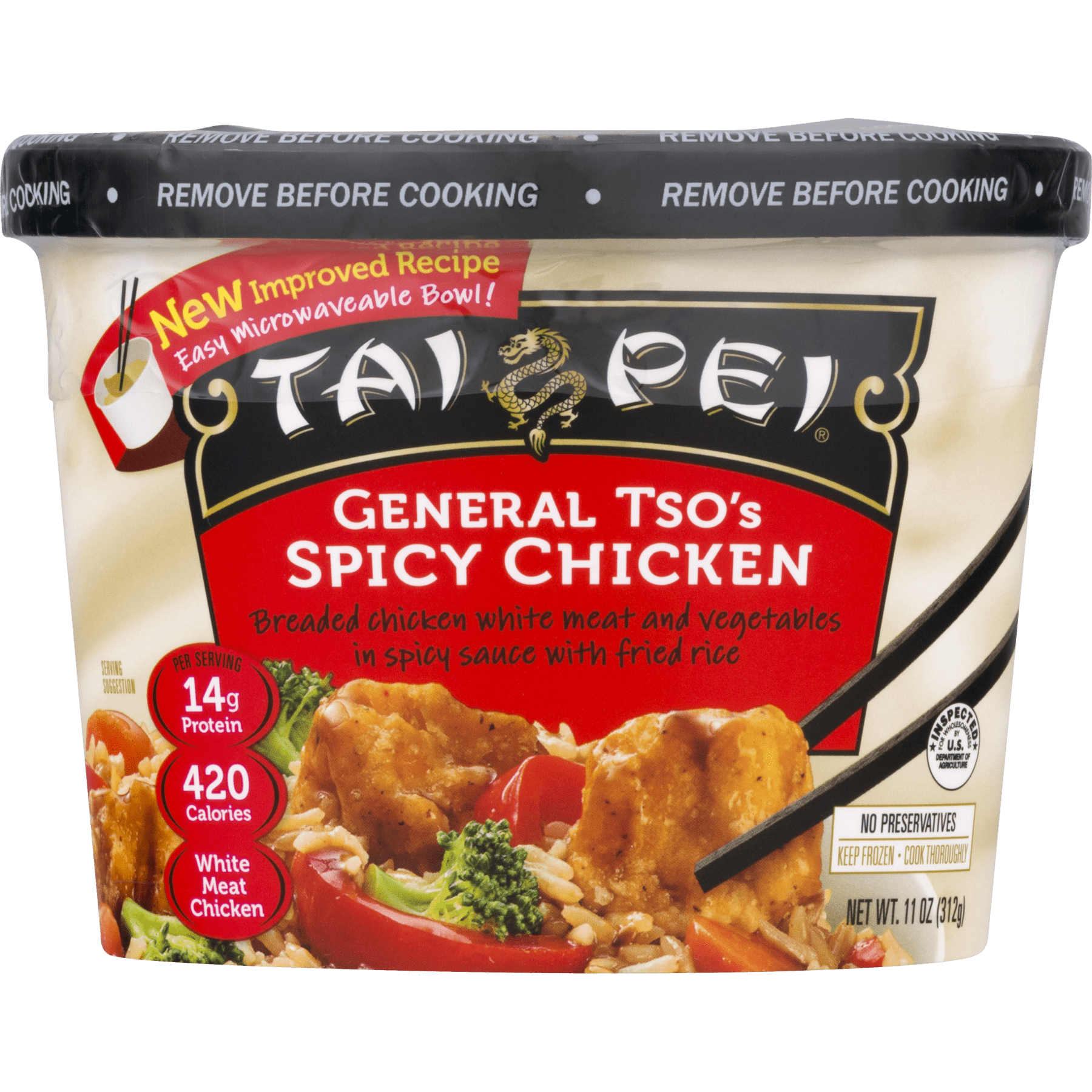 Tai Pei General Tso S Spicy Chicken 11 Oz Carton Walmart Com Walmart Com