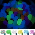 thumbnail image 2 of Pluokvzr 100Pcs Glow Rocks Luminous Cobblestones Glow in the Dark Luminous Pebbles Solar Powered Glowing Stones, 2 of 10
