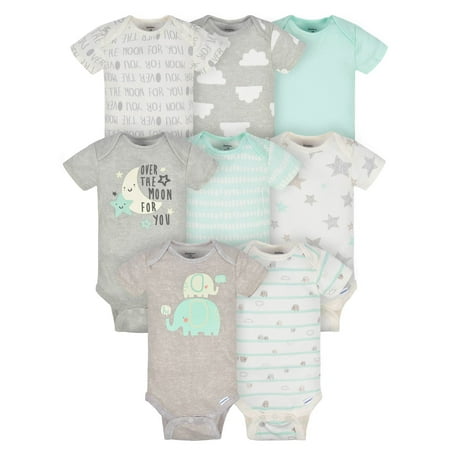 4/o - Finance Gerber Unisex-Baby 8-Pack Short Sleeve Onesies