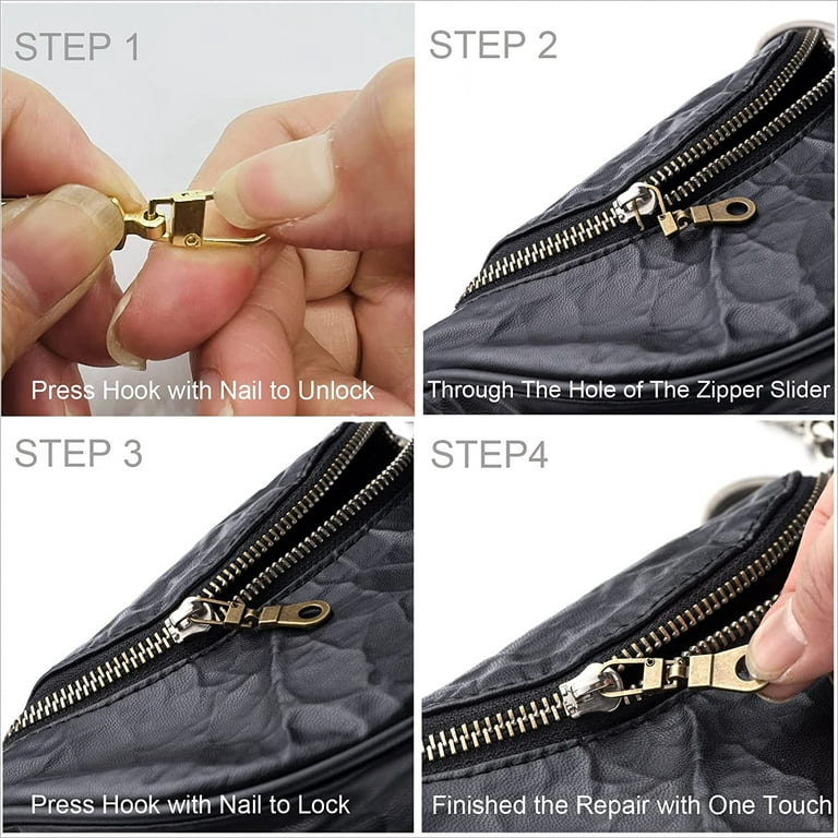 Mizeer Zipper Pull Replacement for Small Holes Zipper Detachable Zipper Tab Repair for Clothing Jackets Boots 4pcs Black