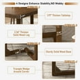 thumbnail image 6 of 70" Solid Wood Dining Table for 6-8 People, Modern Farmhouse Kitchen Table Rectangular Dining Room Table for Home Office, 6 of 13