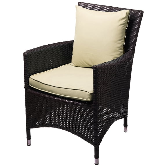 Pemberly Row  Patio Dining Chair in Espresso and Mocha (Set of 2)