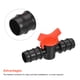 thumbnail image 4 of Conector de barbilla de 25 mm Uxcell con válvula de bola de cierre de plástico para riego, paquete de 2, 4 of 4