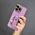 thumbnail image 3 of Plating Phone Case Electroplated Cute Bear Phone Holder Phone Grip Hidden Stand Full Protection Shockproof Case For Men/Women For IPhone 11/12/13/14/15 Pro Max, Samsung Galaxy S/A Series, 3 of 5