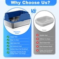 thumbnail image 5 of Stainless Steel Litter Box Non-stick, XL Side Opening Splash-Proof & Leak-Proof Seamless Seal, Large Capacity, Cat Litter Box with Lid for Multi-Cats, Large Cats, Easy-Clean & Durable (Blue), 5 of 7