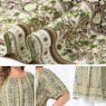 thumbnail image 5 of GRACE & GRANDEUR Women's Plus Size School College Summer Tops Boho Floral Print Round Neck Casual Blouse Puff Sleeve Vacation Top 3X Emerald Green, 5 of 6