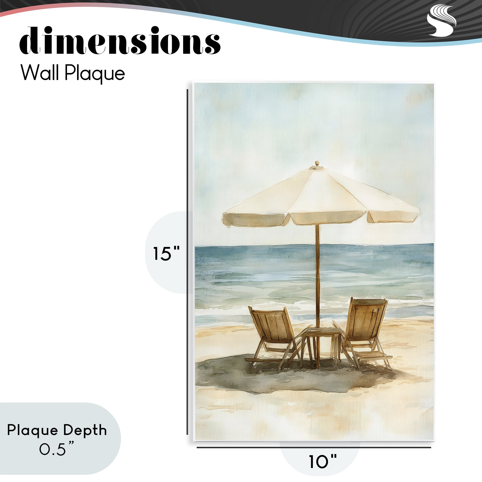 Stupell Industries Watercolor Paradise Seaside Retreat Wall Plaque Art, design by Petal Prints Design