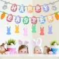 thumbnail image 7 of Happy Easter Banner Colorful Easter Bunting Banner Garland with Bunny Easter Eggs Chick Carrot Signs Spring Easter Party Decorations for Mantle Fireplace(A), 7 of 7
