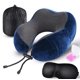 thumbnail image 1 of Almohada de viaje, almohada para el cuello 100% viscoelástica, con funda cómoda y transpirable, almohada refrescante para kit de viaje en avión, con máscara para ojos 3D, tapones para los oídos y, 1 of 4