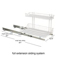 thumbnail image 3 of Household Essentials Glidez Powder-Coated Steel Pull-Out/Slide-Out Basket Storage Organizer for Under Sink or Under Cabinet Use - 2-Tier Design - Fits Standard Size Cabinet or Shelf, White, 3 of 10