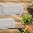 thumbnail image 1 of CTIRCHIU 8 Pcs Soucoupes Rectangulaires pour Plantes Protection de Sol en Résine Blanche pour Plantation Intérieure, 1 of 7