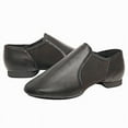 thumbnail image 7 of Black Slip-on Jazz Shoes Elastic Leather Sole Dance for Men Womens (12.5M/13.5W), 7 of 7