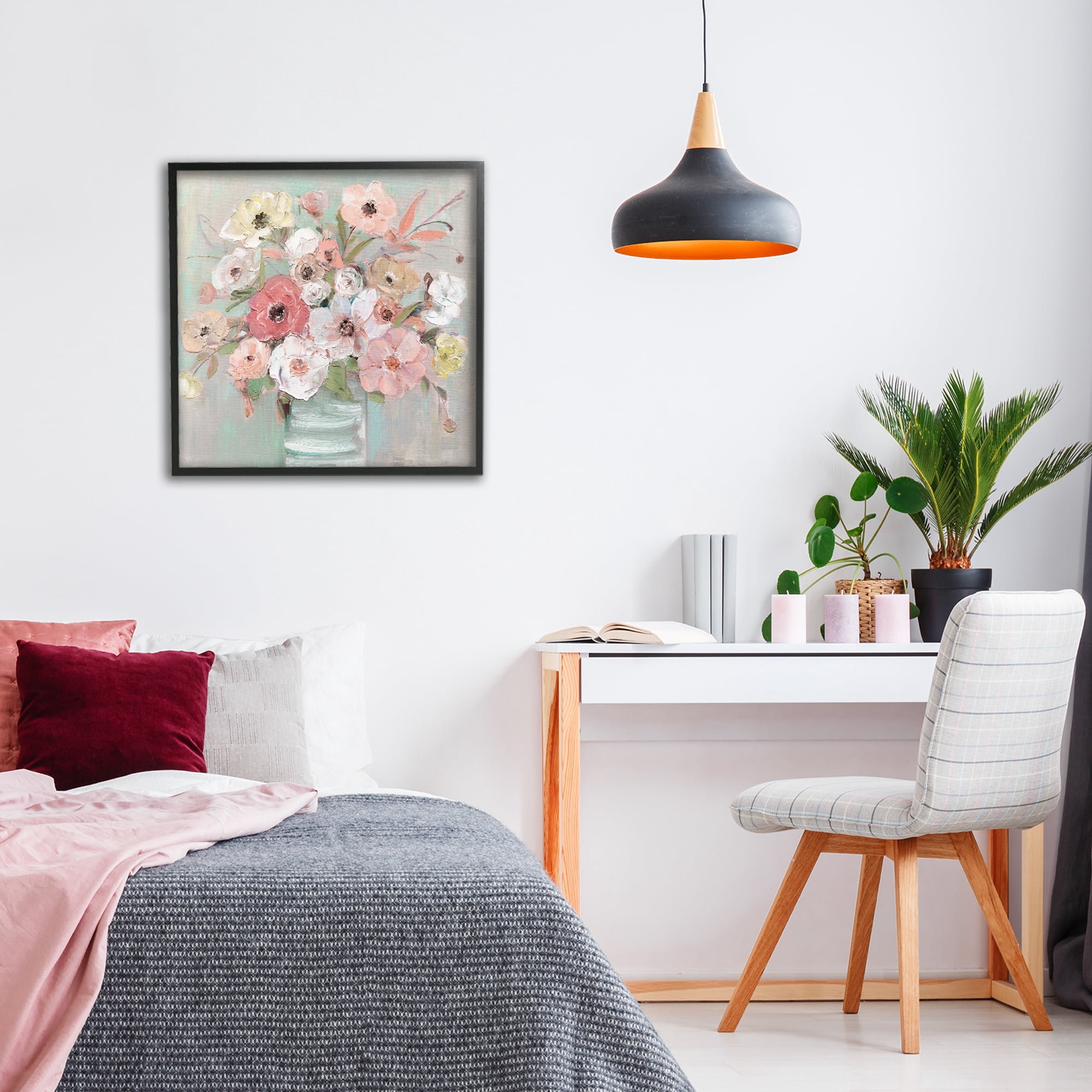 Stupell Industries Pastel Garden Peony Bouquet Black Framed Giclee Art, design by Sally Swatland