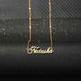 thumbnail image 2 of Vakki Name Customized Necklace Personalized Necklace Stainless Steel Nameplate Necklace 18K Gold Plated Chain Jewelry for Women, 2 of 5