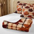 thumbnail image 4 of Erosebridal Plaid Leaves Quilt Full 3-Piece,Fall Checkered Full Bedspread Sets,Beige,1 Coverlet and 2 Pillowcases, 4 of 7