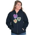thumbnail image 3 of Funny Valentine's Conversation Hearts Zip Hoodie Sweatshirt Women Brisco Brands S, 3 of 6