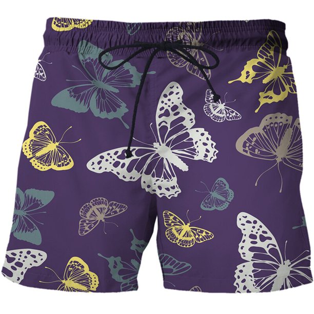 Abstract Butterfly Graphic Beach Shorts Pants Men 3D Print Surf Board Shorts Summer Hawaii Swimsuit Swim Trunks Cool Ice Shorts Fivean unisex