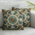 thumbnail image 3 of COMIO Boho Themed Watercolor Boho Vintage Spanish Tile Exotic Retro Floral Mandala Decorative Throw Pillow Case,Bohemian Home Patio Garden Balcony Bench Decor,Gifts for Boho Lovers Women, 3 of 5